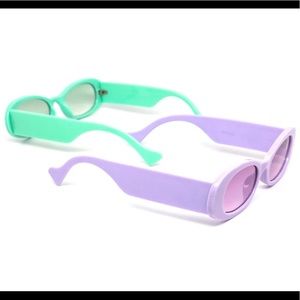 Oval Purple Tinted Sunglasses